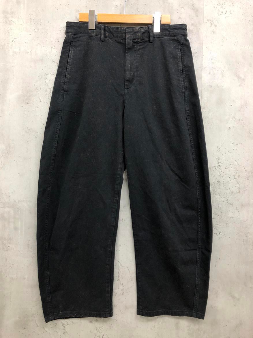 GAP ギャップ ガーメントダイ ワイド デニムパンツ size8/黒 ■■◎メンズ
