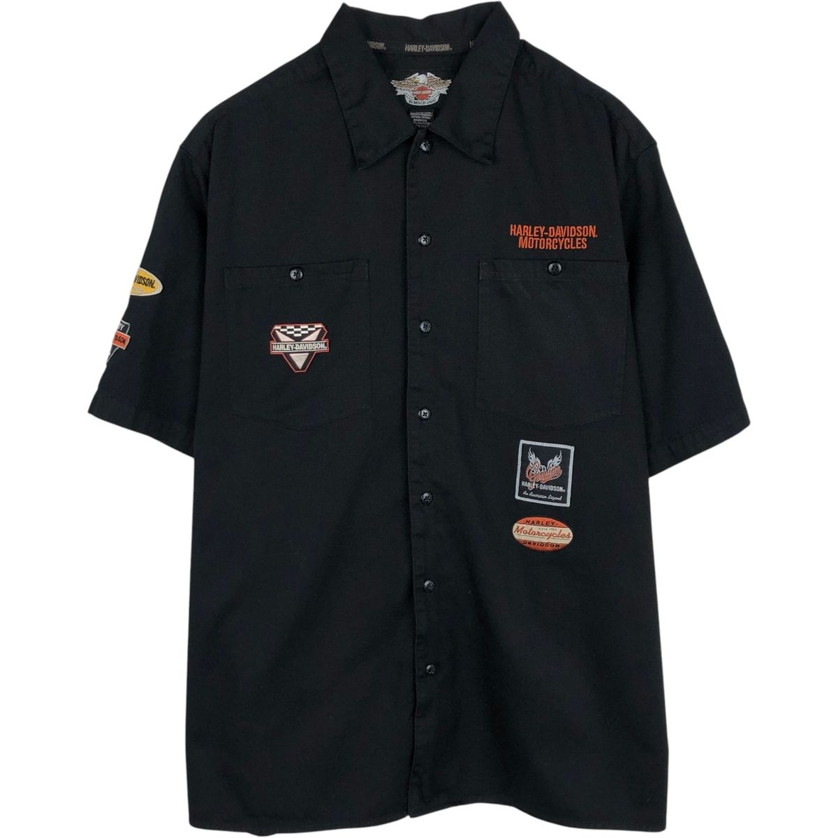 古着 ハーレーダビッドソン Harley-Davidson 半袖 ワークシャツ ボックスシャツ メンズXL相当/eaa654317