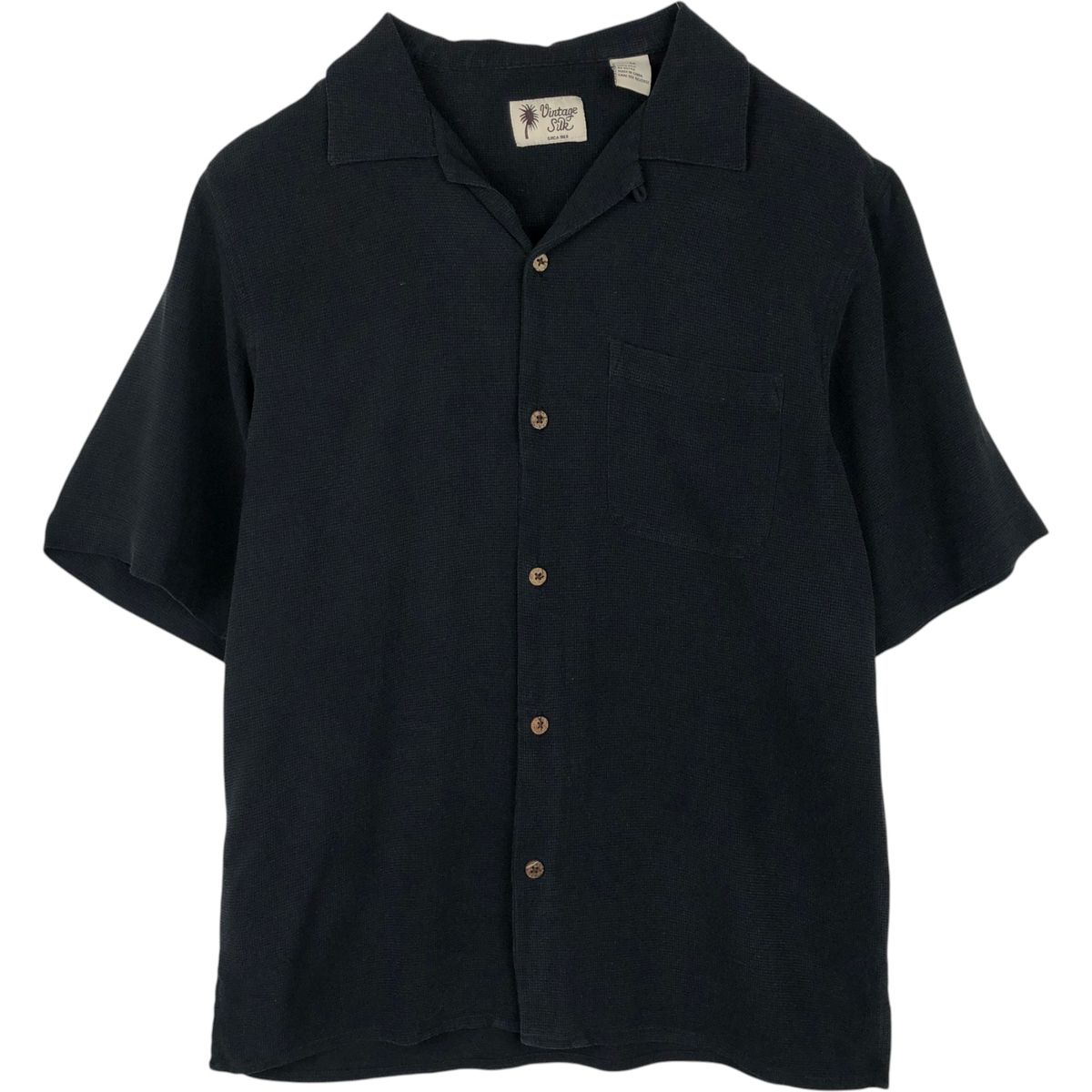 古着 Vintage Silk 半袖 オープンカラー シルクシャツ ボックスシャツ メンズM相当/eaa654328