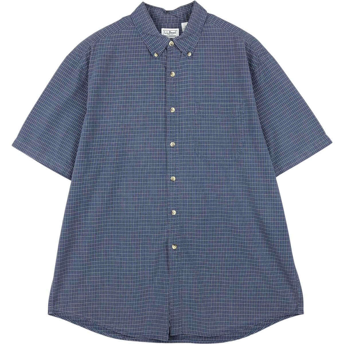 古着 エルエルビーン L.L.Bean 半袖 ボタンダウン チェックシャツ メンズL相当 ヴィンテージ/eaa655405