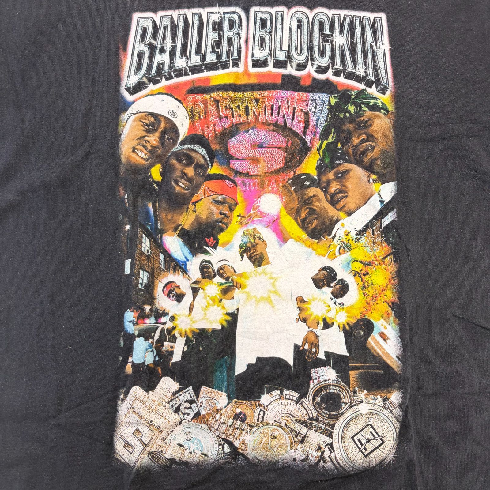 00s 映画 キャッシュマネーレコード Tシャツ メキシコ製 半袖 2XLサイズ メンズ ブラック Cash Money Records ヒップポップ ラップT バンT アメカジ ヴィンテージ 古着