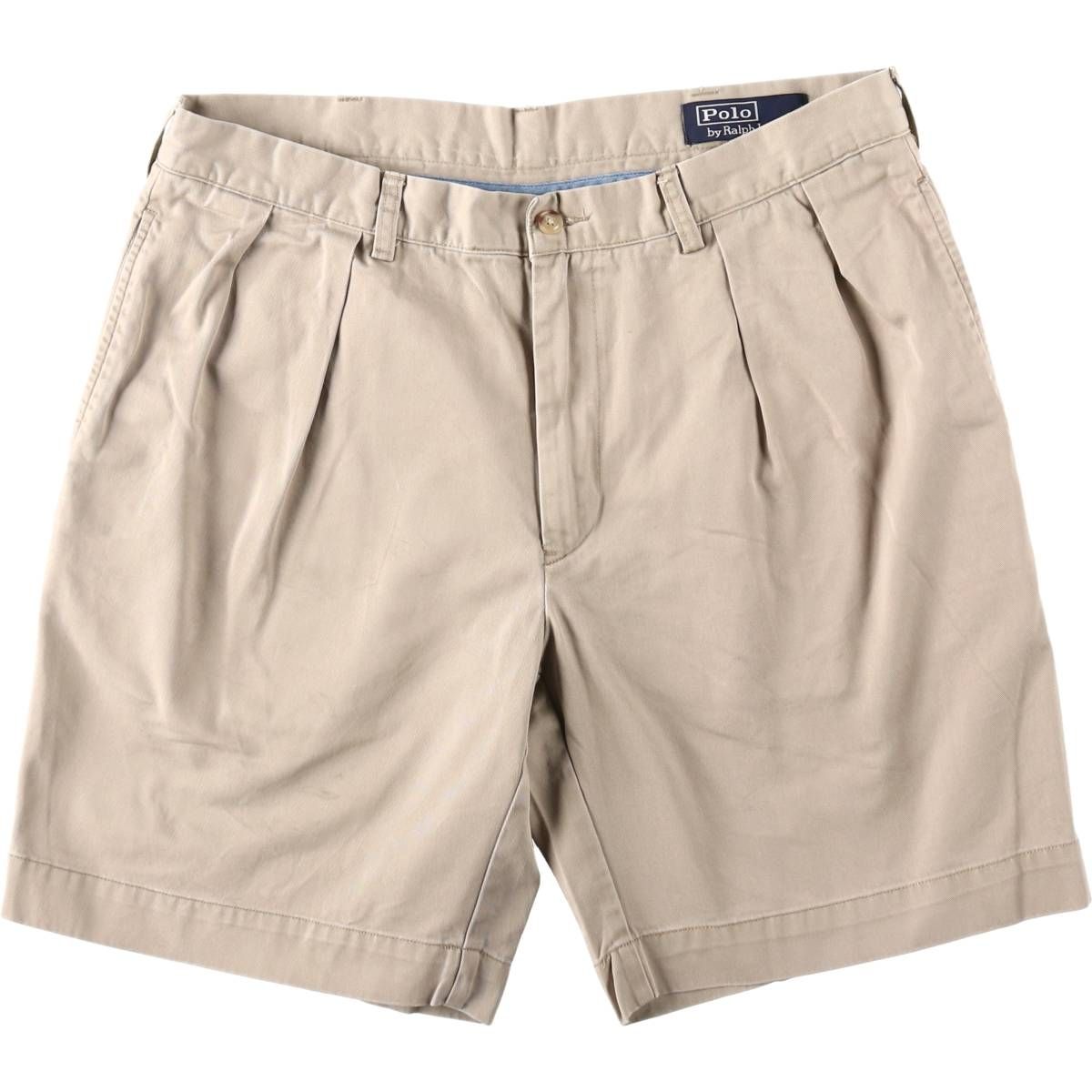 古着 ラルフローレン Ralph Lauren POLO by Ralph Lauren CLASSIC FIT PLEATED 9'' ツータック チノショーツ ショートパンツ/eaa653480