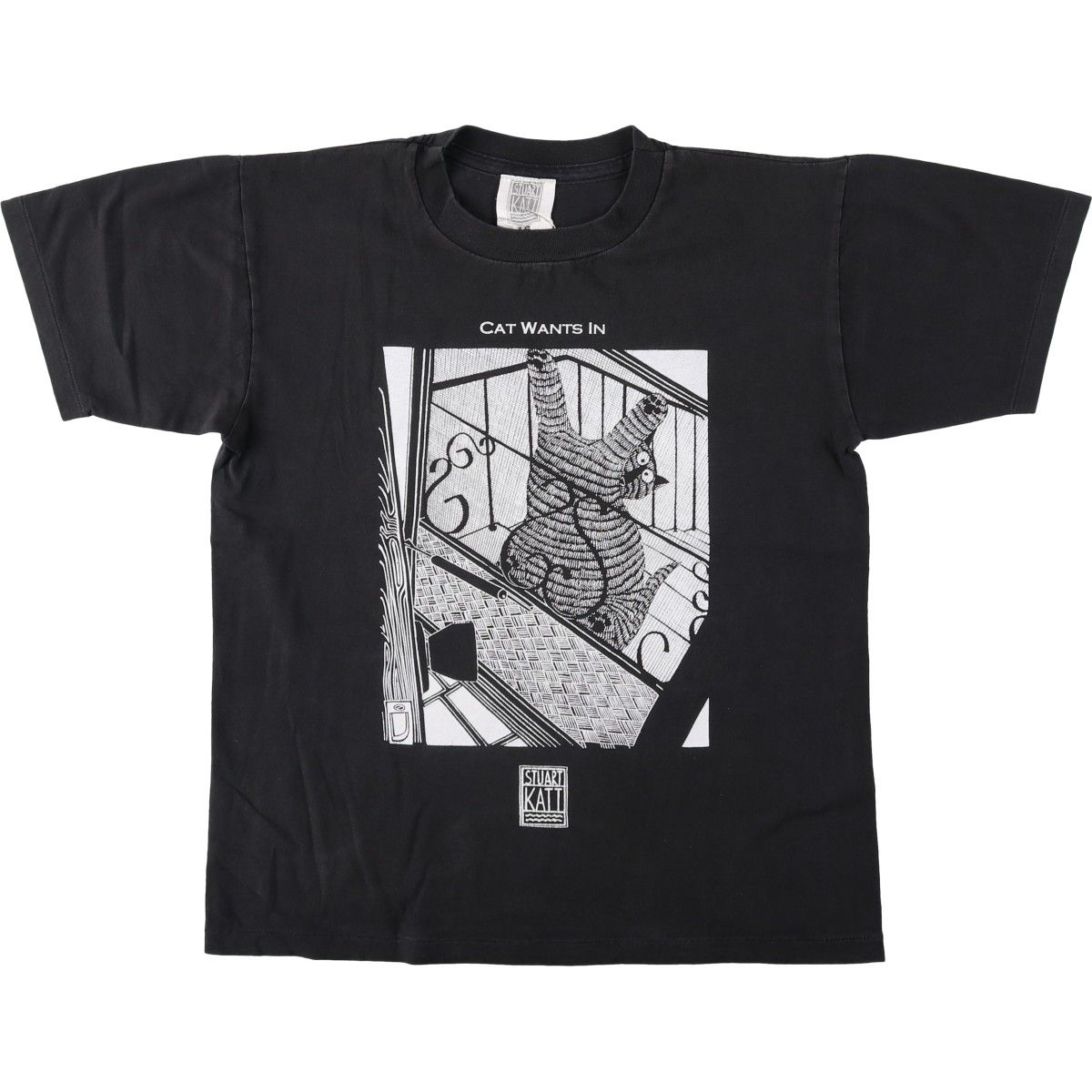 古着 STUART KATT プリントTシャツ カナダ製 メンズL相当/eaa654856
