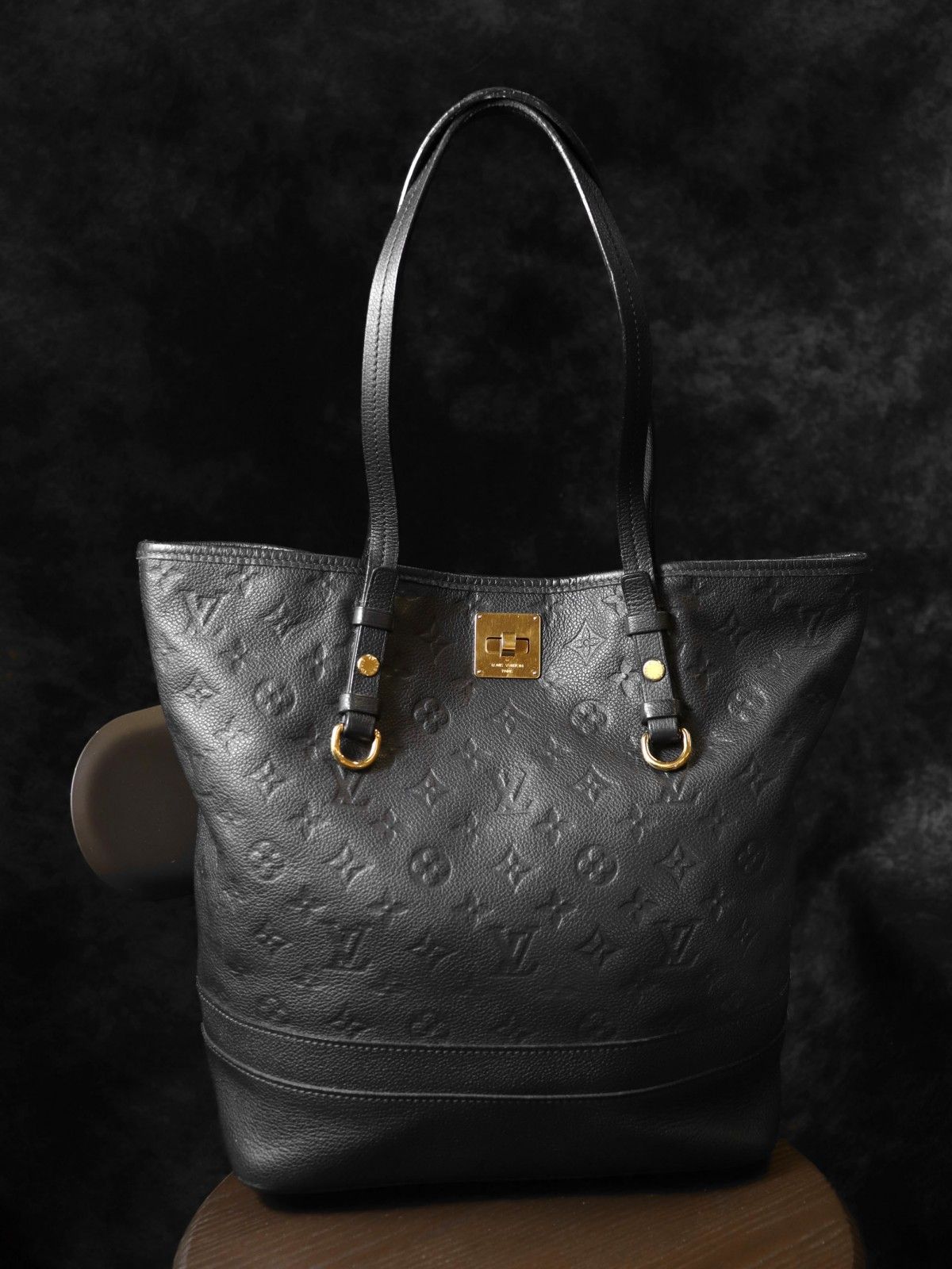 LOUIS VUITTON ルイ・ヴィトン M40517 シタディンPM アンフィニ トートバッグ ショルダーバッグ ブラック モノグラム・アンプラント レザー