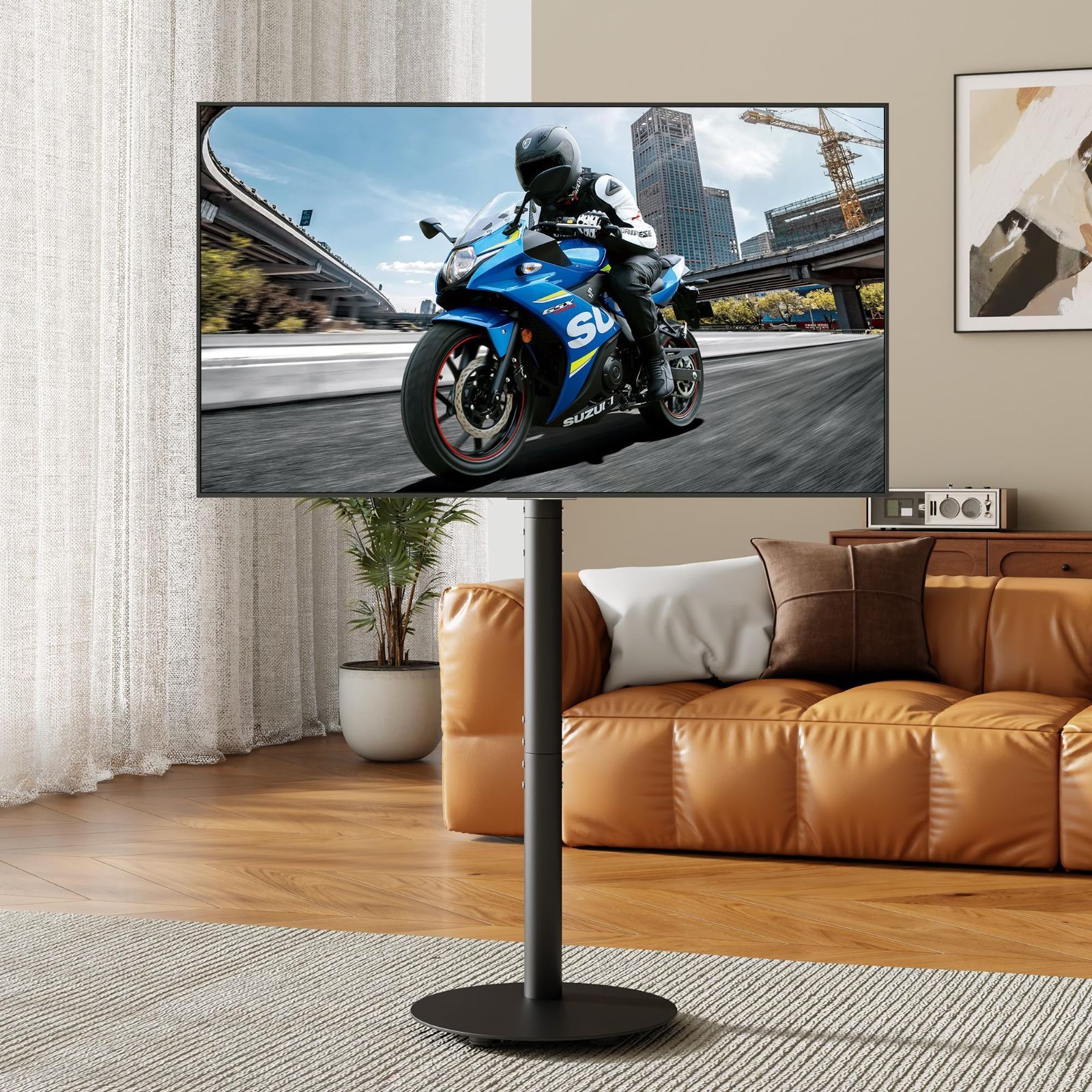【人気商品】横縦画面90度切り替え可能 5段高さ調節可能 tvスタンドVESA/横75～400mm/縦75～400mm 10-50インチ対応 上下角度調整-3°～+10° テレビ台 耐荷重40kg ハイタイプ 家用/学校/ビジネス展示用/病院業務用 壁寄せ (