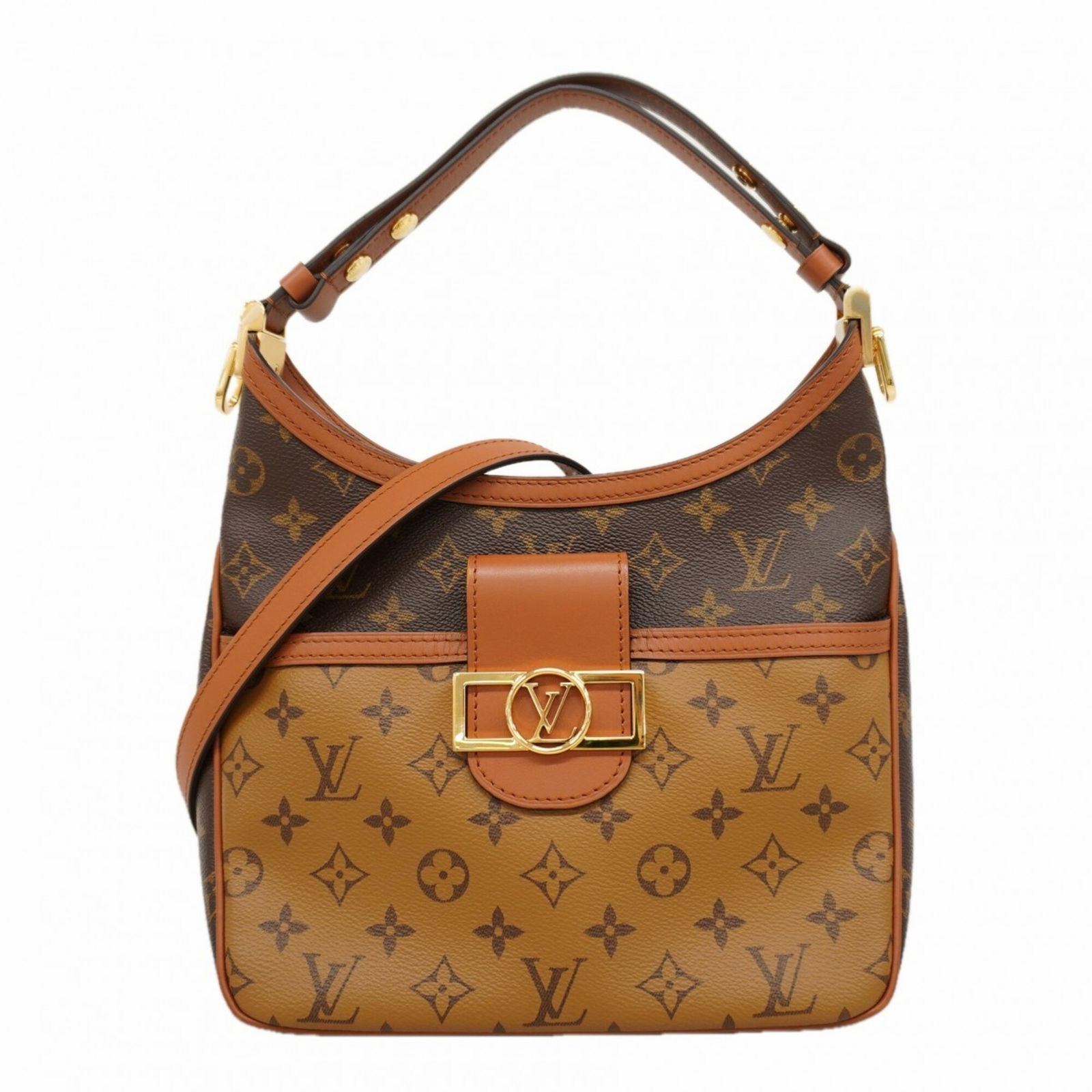 ルイ・ヴィトン(Louis Vuitton) ルイ・ヴィトン ハンドバッグ モノグラム・リバース ホーボードーフィーヌPM M45194 ブラウン 2wayバッグレディース
