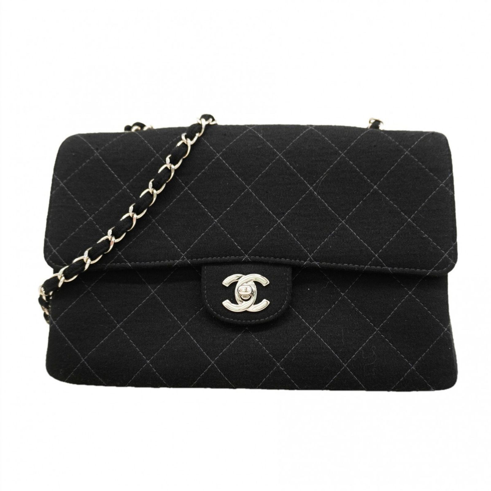 シャネル(Chanel) シャネル ショルダーバッグ マトラッセ チェーンショルダー コットン ブラック レディース