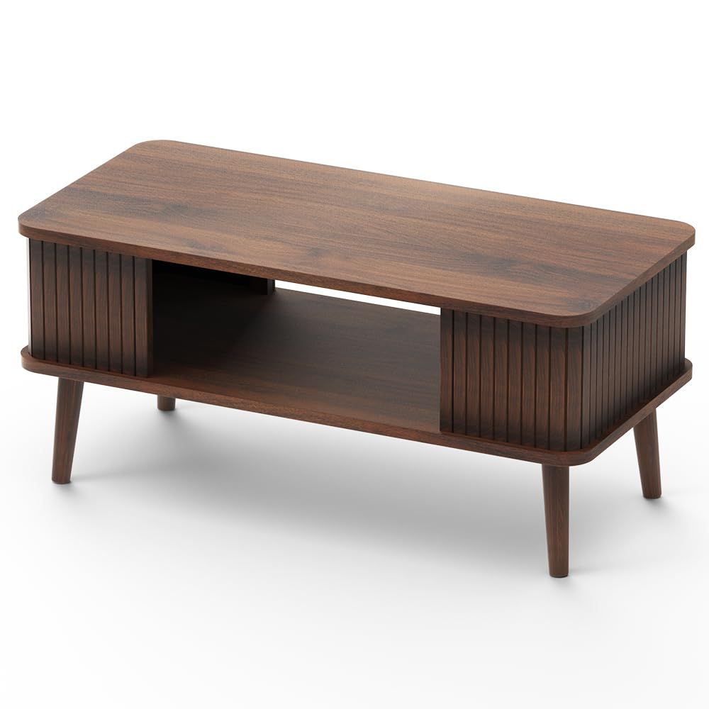 ローテーブル おしゃれ リビングテーブル 低い Coffee Tea Table- Lule 北欧 一人暮らし茶几 人気座卓 矮? 20kg耐荷重 リビング収納 37奥行 77幅 傷 水 汚れに強い天板 軽量 (ダークブラウン,タイプA)pm 1a8e4d19