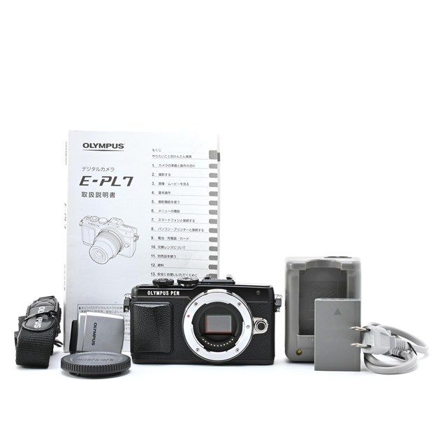 ＜良品＞ OLYMPUS PEN E-PL7 ボディ ブラック｜シャッター数21,507枚｜外観綺麗｜動作良好｜光学良好｜一部小欠け・フタ緩みあり｜実用良好なミラーレス一眼