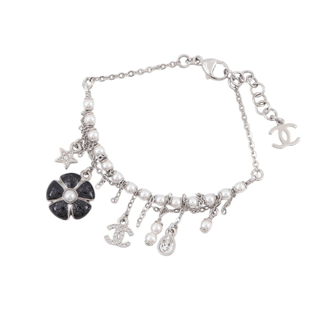 シャネル ブレスレット ココマーク チャーム ラインストーン フェイクパール C26C ABG890 CHANEL アクセサリー