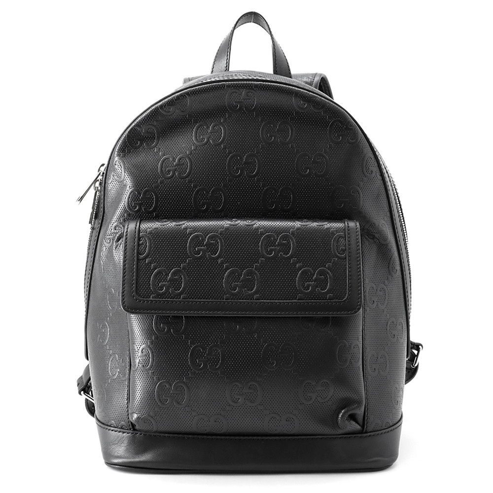 グッチ リュック GGエンボス バックパック レザー 658579 GUCCI バッグ 黒 リュックサック