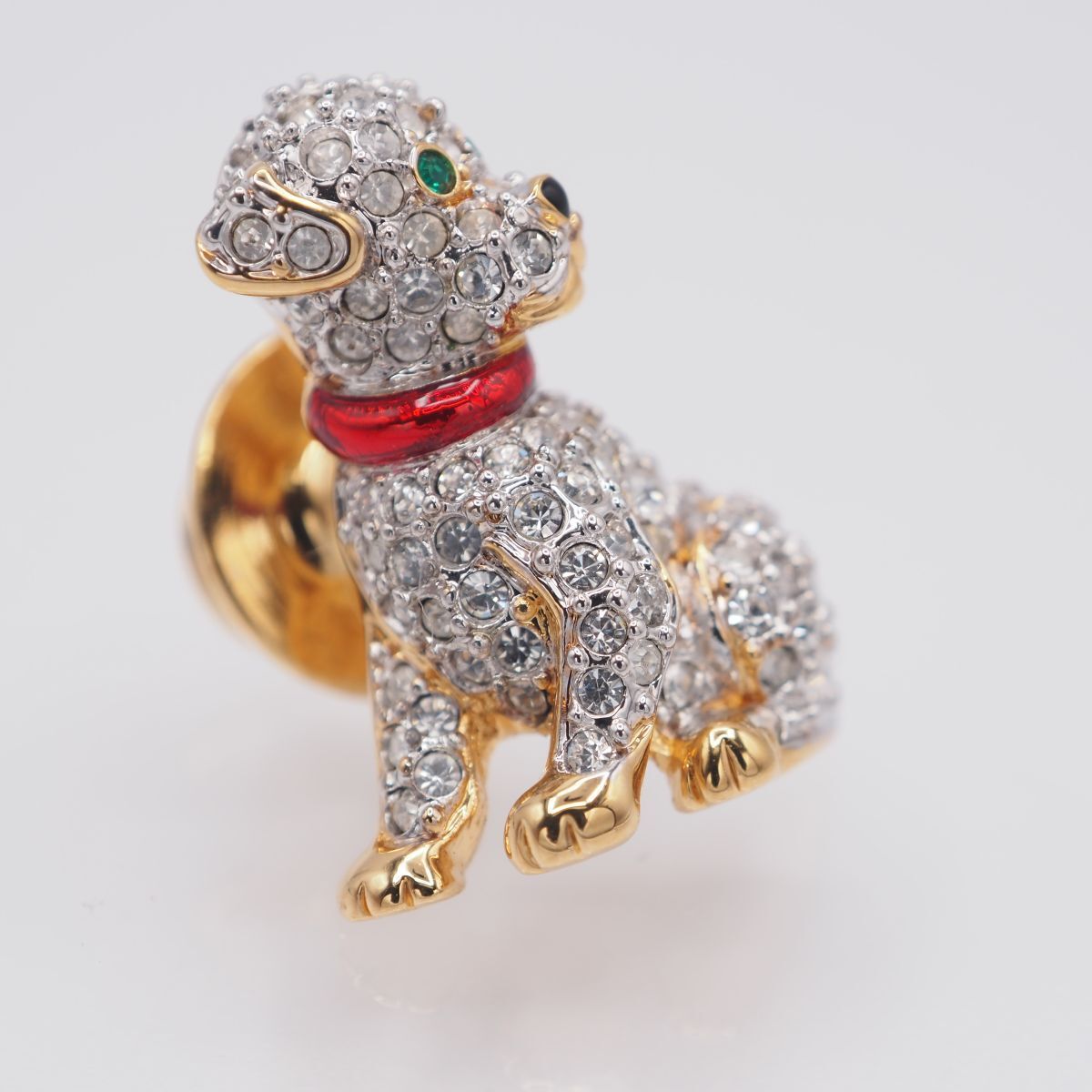 A578 スワロフスキー SWAROVSKI クリスタル ピンブローチ 犬 ドッグ
