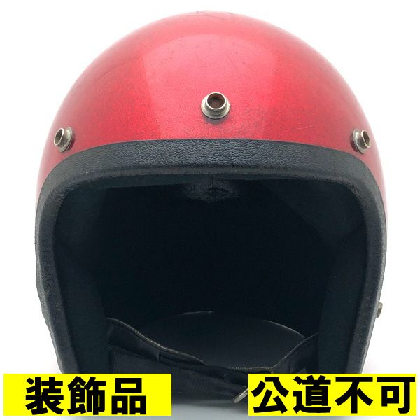 【装飾品・公道不可】JET RED METALFLAKE 57cm 【海外直輸入中古品】スモールジェットヘルメットオープンフェイスアメリカンレッド赤色ラメメタルフレークS～Mサイズ