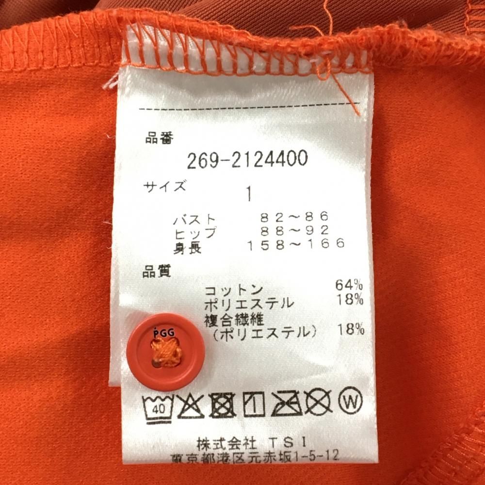 美品】PGGパーリーゲイツ ノースリーブワンピース オレンジ 胸ポケット