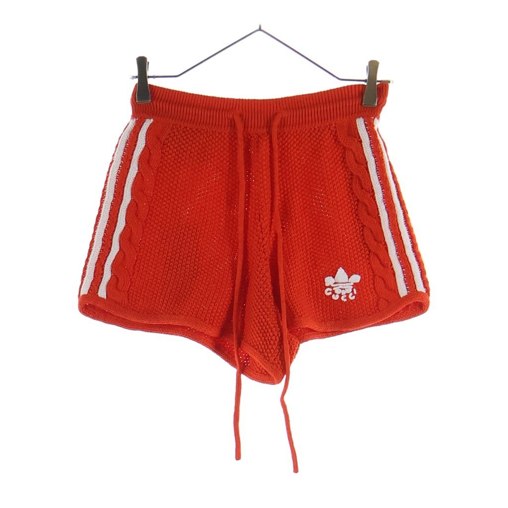 GUCCI (グッチ) ×adidas アディダス リネン コットン ニット ハーフ ショートパンツ ショーツ オレンジ 693835