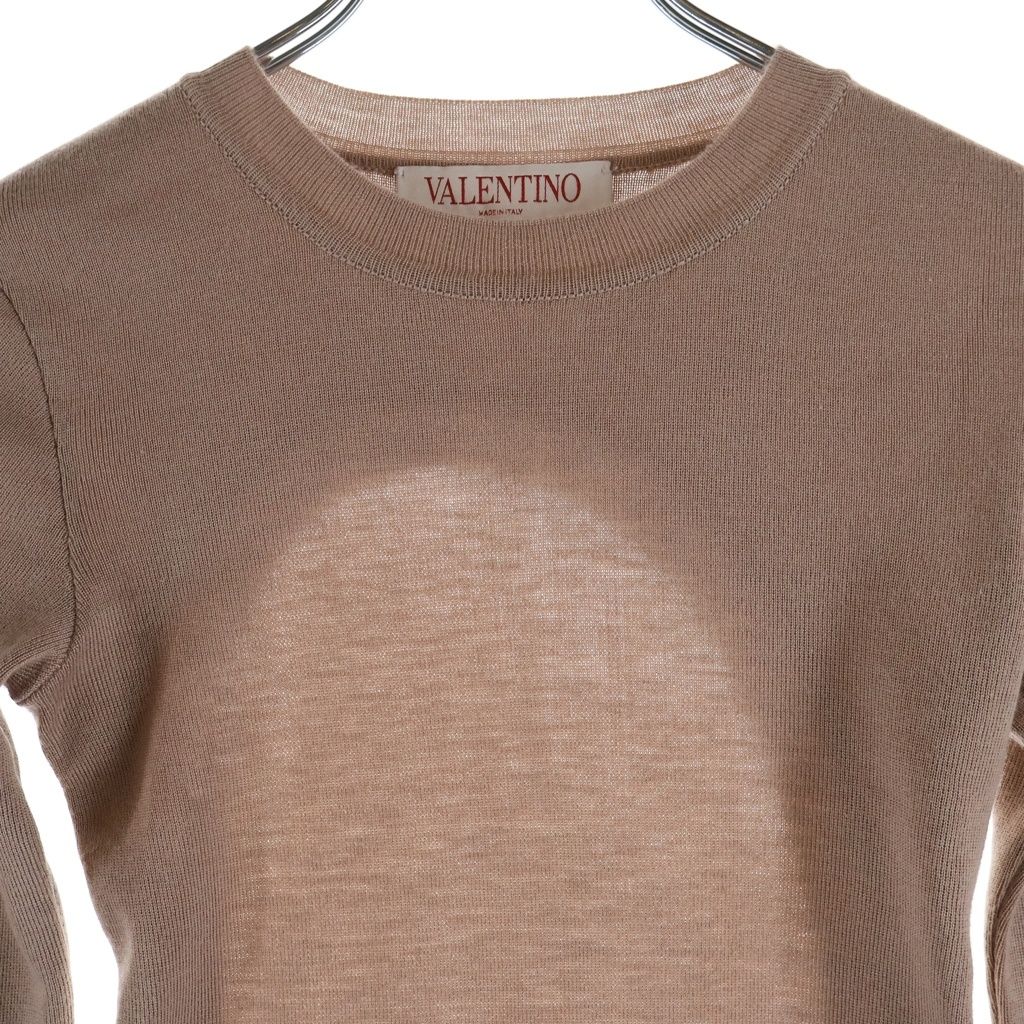 VALENTINO (ヴァレンティノ) バックオープン カシミヤ クルーネックニット ピンク レディース
