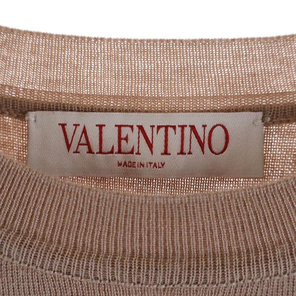 VALENTINO (ヴァレンティノ) バックオープン カシミヤ クルーネックニット ピンク レディース