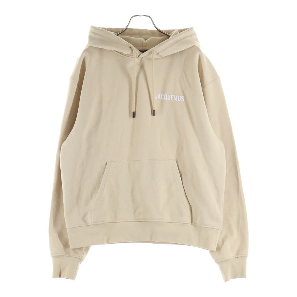 JACQUEMUS (ジャックムス) ロゴプリント スウェットプルオーバーフーディ パーカー ベージュ 226JS210ー2120ー130 レディース