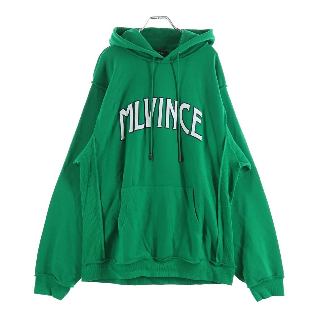 MLVINCE (メルヴィンス) インサイドアウト ロゴプリント スウェット プルオーバーパーカー グリーン