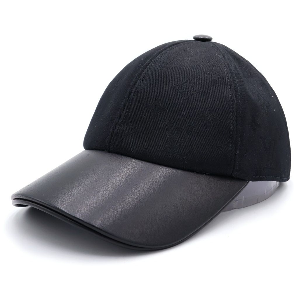 LOUIS VUITTON (ルイヴィトン) キャップ・LV ファースト モノグラム レザーベースボールキャップ ブラック M7088M