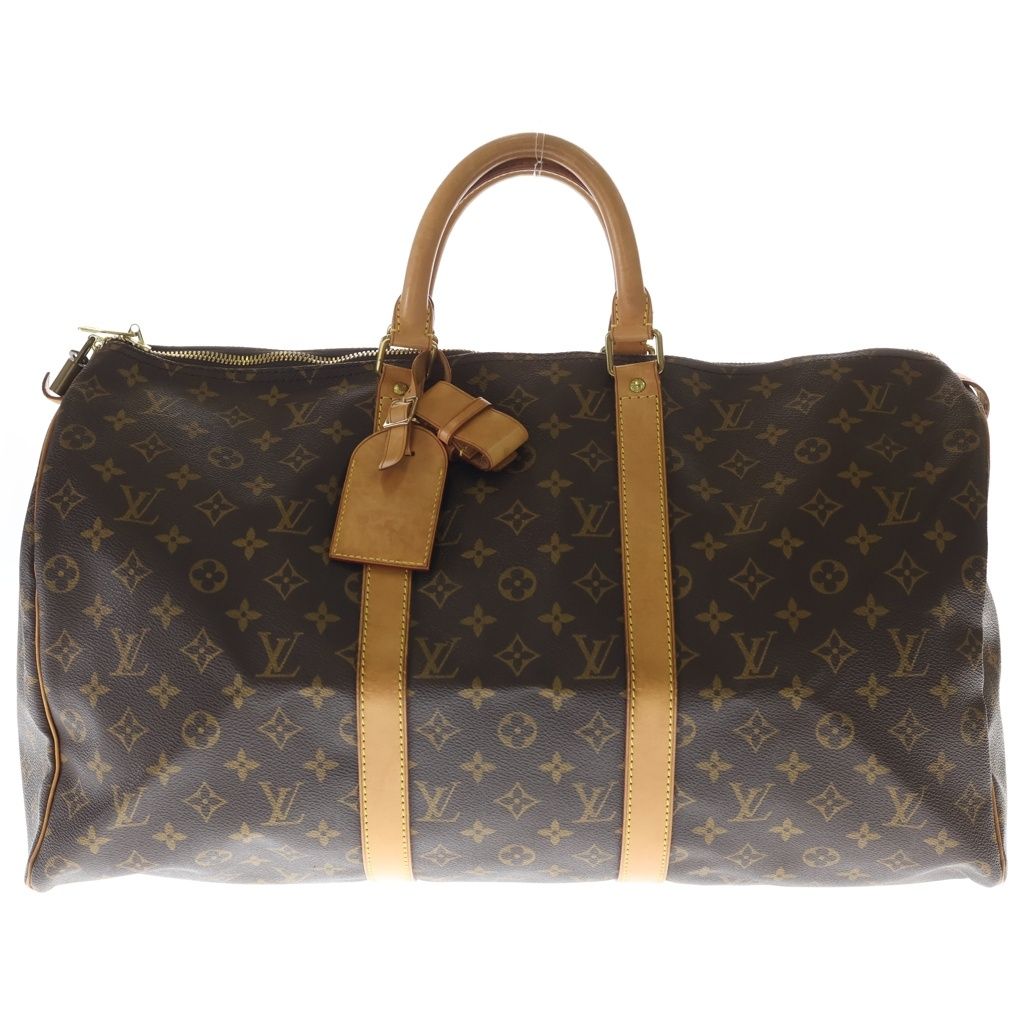 LOUIS VUITTON (ルイヴィトン) モノグラム キーポル50 トラベルバッグ ハンドバッグ ボストンバッグ ブラウン レザー×PVC M41426 ゴールド金具