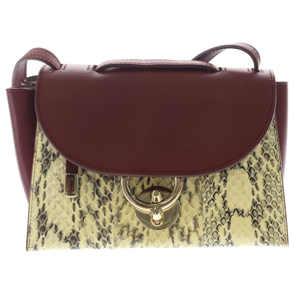 Salvatore Ferragamo (サルヴァトーレ フェラガモ) ジェットセット パイソン×レザー 2WAY ハンドバッグ ショルダーバッグ レッド