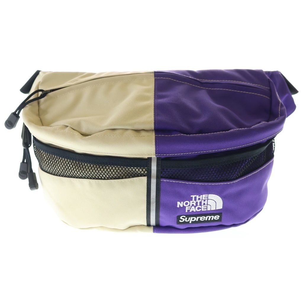 SUPREME (シュプリーム) 24SS ×THE NORTH FACE Split Waist Bag NM72400I ザ ノースフェイス スプリット ナイロン ウエストバッグ ベージュ/パープル