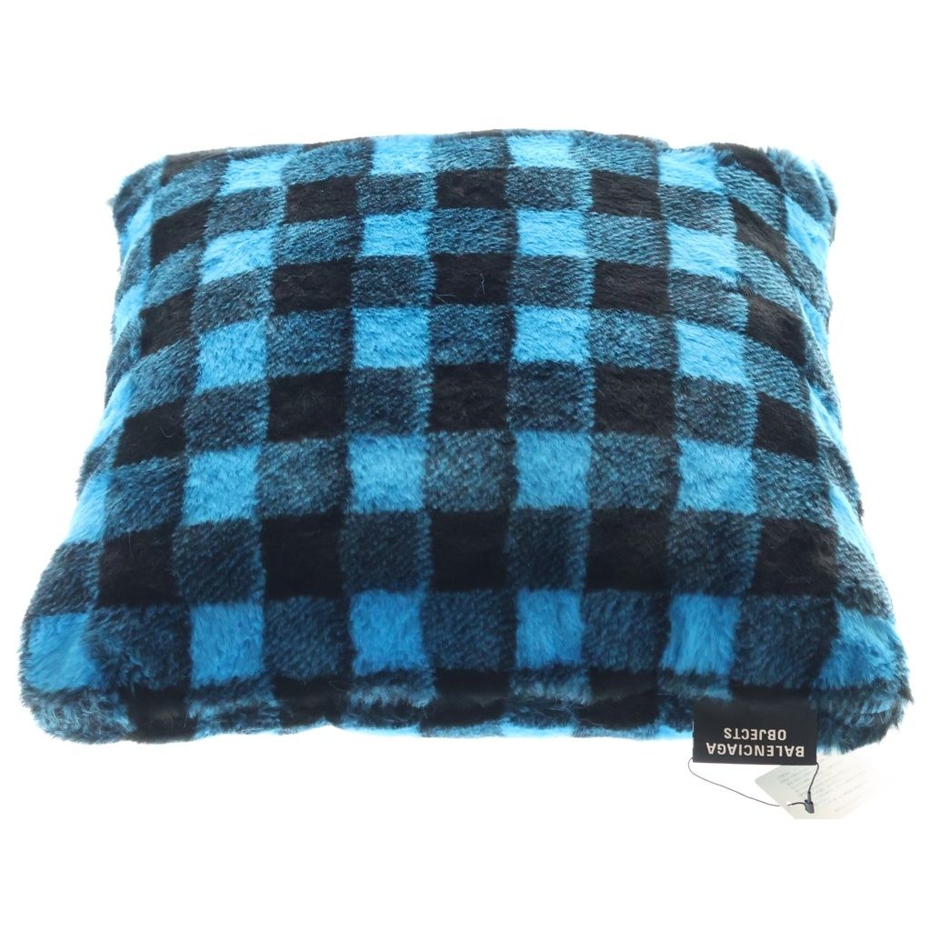 BALENCIAGA (バレンシアガ) Vichy Faux-Fur Cushion ヴィシー フェイク