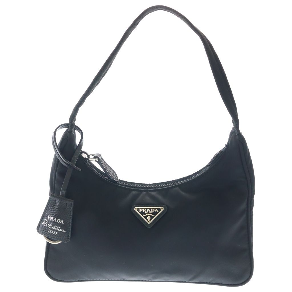 PRADA (プラダ) Re-Edition 2000 Re-Nylon リナイロン トライアングルロゴプレート ハンドバッグ ブラック 1NE515
