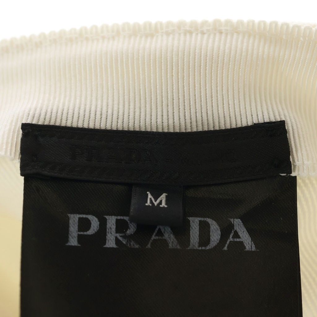 PRADA (プラダ) トライアングルロゴプレート ベースボールキャップ 帽子 コットン ホワイト 2HC274 PRADA (プラダ) トライアングルロゴプレート ベースボールキャップ 帽子 コットン ホワイト 2HC274