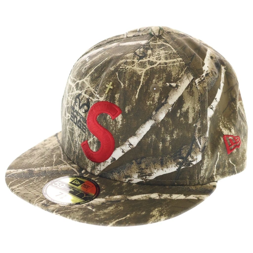SUPREME (シュプリーム) 24SS ×New Era Gold Cross S Logo ニューエラ リアルツリーカモ柄 ゴールドクロス エスロゴ刺繍 キャップ 帽子 マルチカラー
