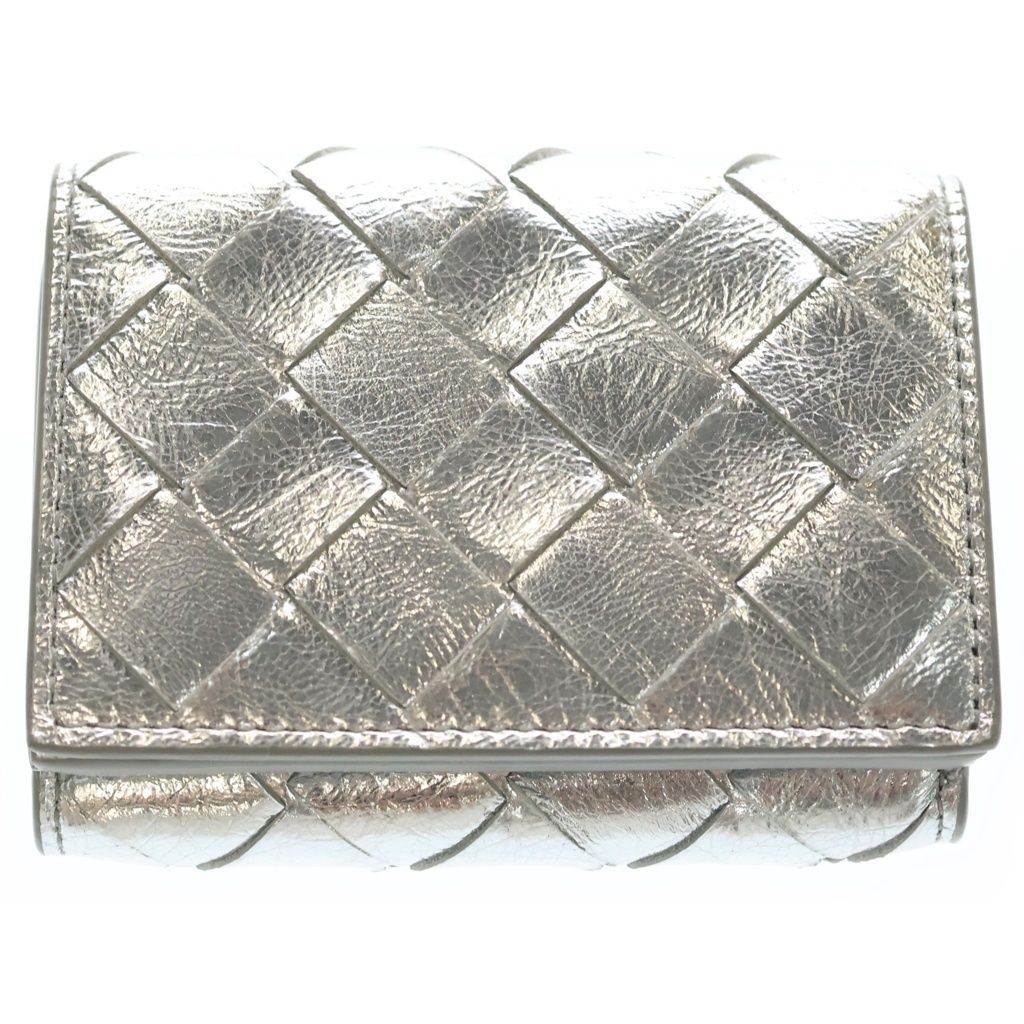 BOTTEGA VENETA イントレチャート ウォレット ミント×シルバー BOTTEGA VENETA (ボッテガヴェネタ) イントレチャート 三つ折り財布