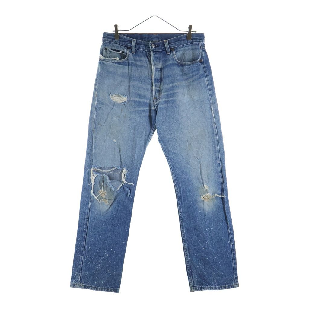 Levi's (リーバイス) 80S VINTAGE 501 ボタン裏653 不均等V ボタンフライ ヴィンテージ デニムパンツ インディゴ 501-0115