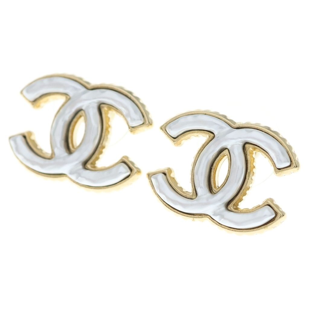 CHANEL (シャネル) ココマーク ピアス パール ホワイト×ゴールド