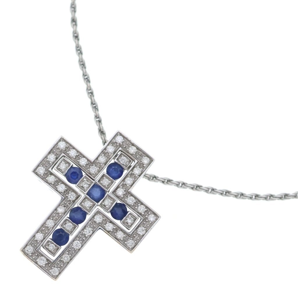 DAMIANI (ダミアーニ) ベルエポック S サファイア メレダイヤ ダイヤモンド Au750 K18WG ネックレス 20073461 ホワイトゴールド