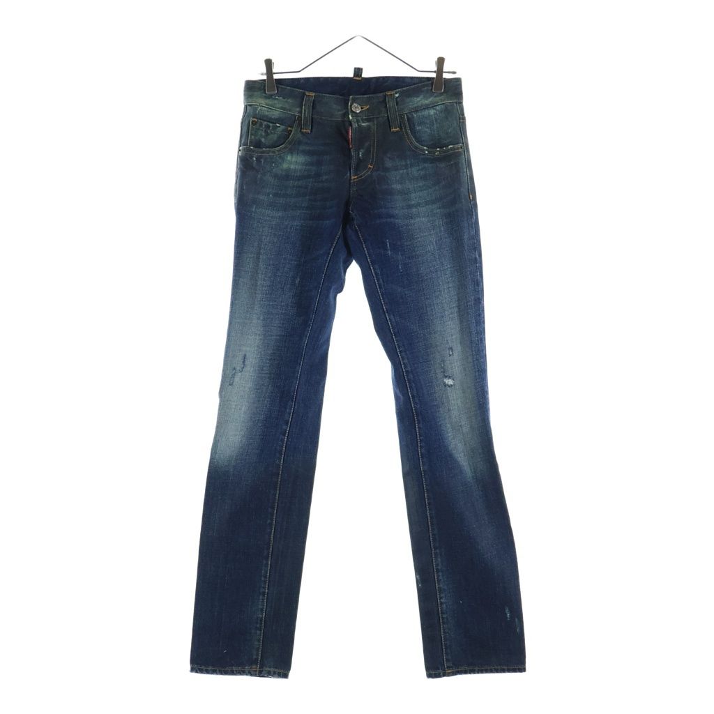 DSQUARED2 (ディースクエアード) ワックスコーティング加工 デニム スキニー パンツ インディゴ S71LA0363