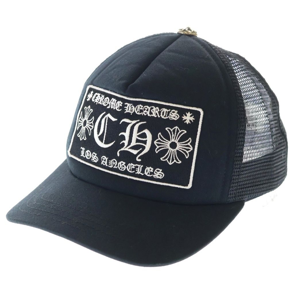 CHROME HEARTS (クロムハーツ) TRUCKER CAP CHロゴ ロサンゼルス限定 メッシュトラッカーキャップ ブラック
