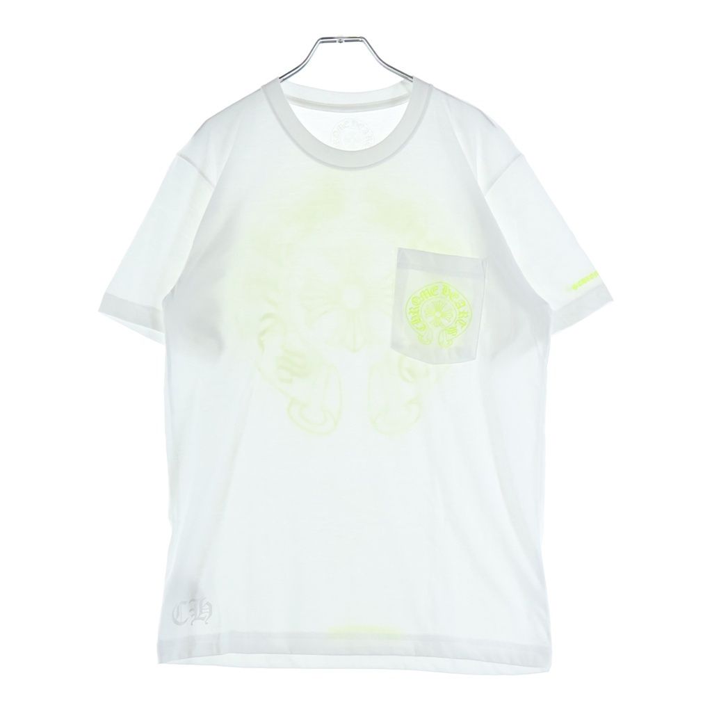 CHROME HEARTS (クロムハーツ) HORSESHOE S/S TEE WHITE/NEON YELLOW