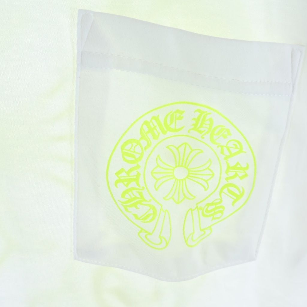 CHROME HEARTS (クロムハーツ) HORSESHOE S/S TEE WHITE/NEON YELLOW
