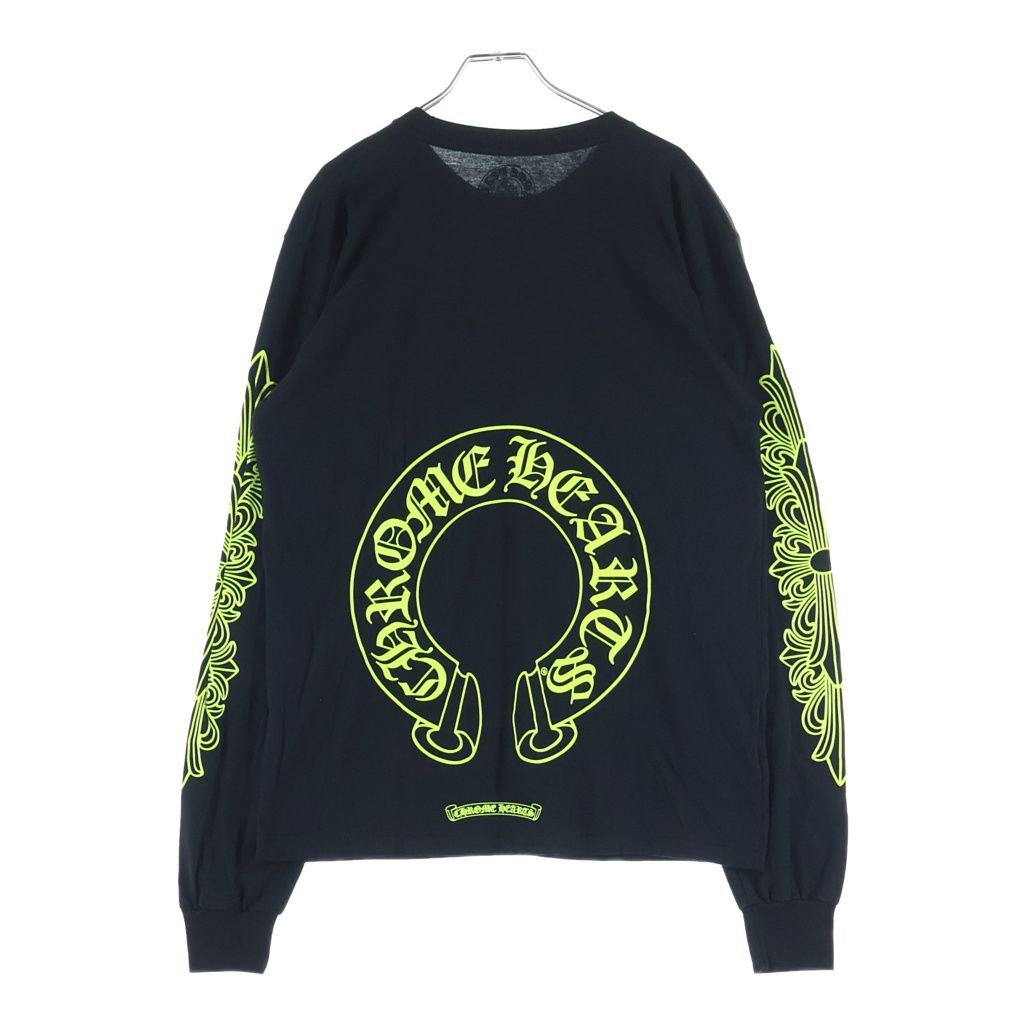 CHROME HEARTS (クロムハーツ) HORSESHOE S/S TEE BLACK/NEON YELLOW