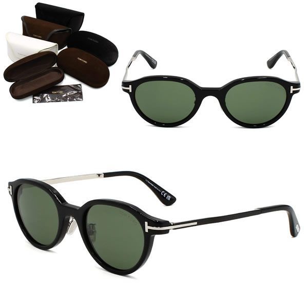 トムフォード サングラス TOM FORD FT1234-D/S 01A 51 EYEWEAR TF1234 ブラック シルバー ダークグリーン アジアンフィット メンズ レディース ユニセックス