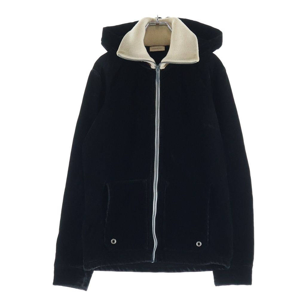 BALENCIAGA (バレンシアガ) フルジップ ニット切り替え ベロアブルゾン ブラック 274808ーTV537