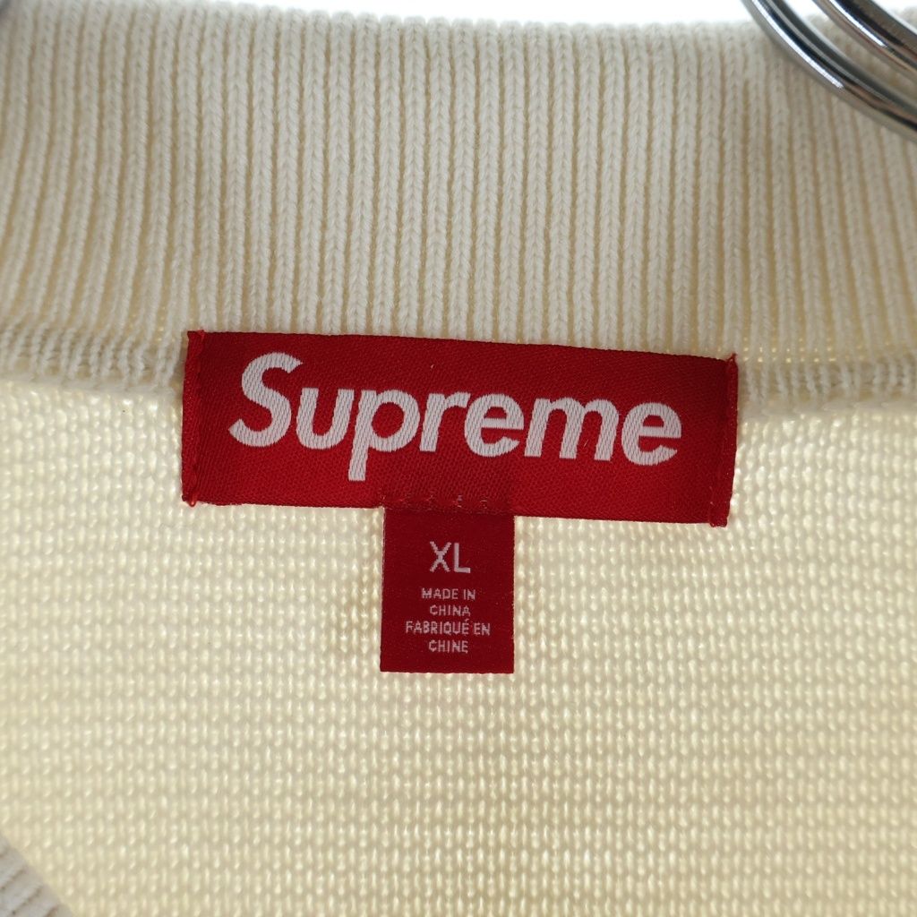 SUPREME (シュプリーム) 24AW Woven Leather Zip Up Cardigan White