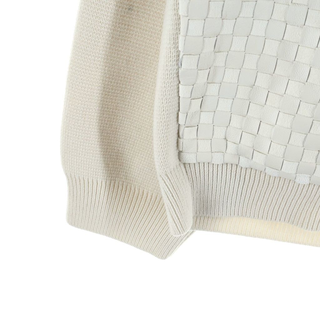SUPREME (シュプリーム) 24AW Woven Leather Zip Up Cardigan White