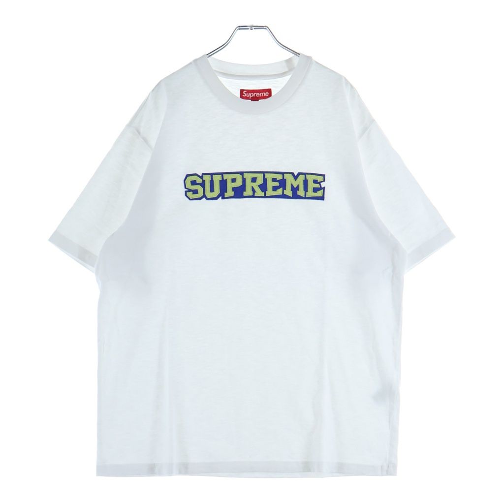 SUPREME (シュプリーム) 25SS Satin Applique S/S Top サテン アップリケ 半袖Tシャツ ホワイト