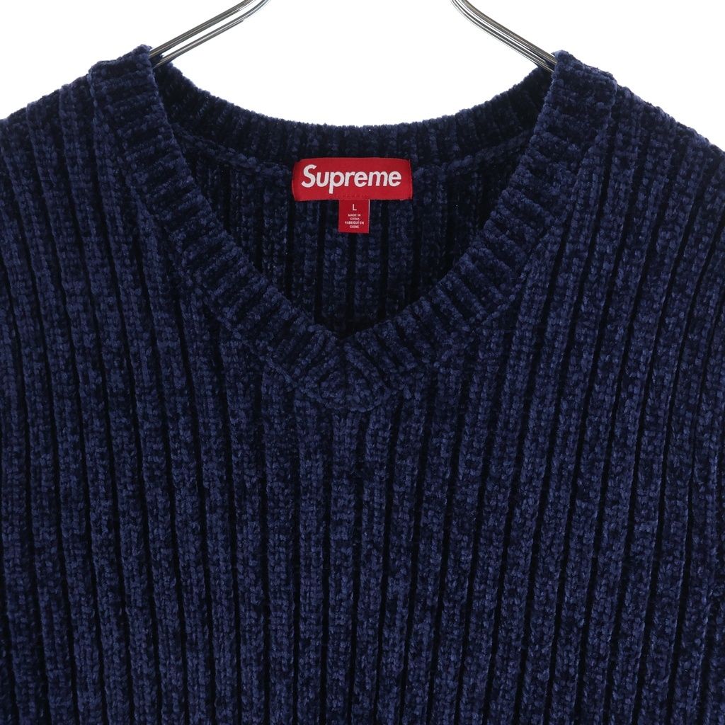Supreme ネイビー セーター SUPREME (シュプリーム) 24AW Chenille Sweater Vest Navy シェニール
