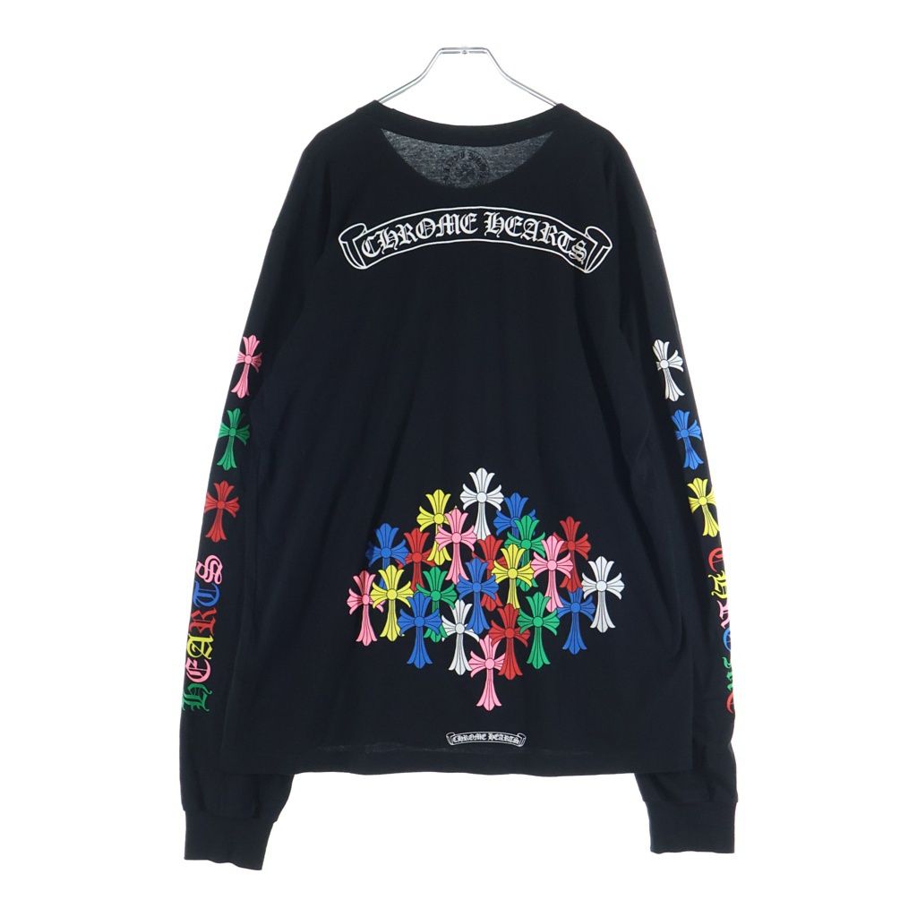 CHROME HEARTS (クロムハーツ) CH L/S T-SHIRT MLTCOL CEM CRS マルチカラーセメタリークロス 長袖Tシャツ ロンT ブラック