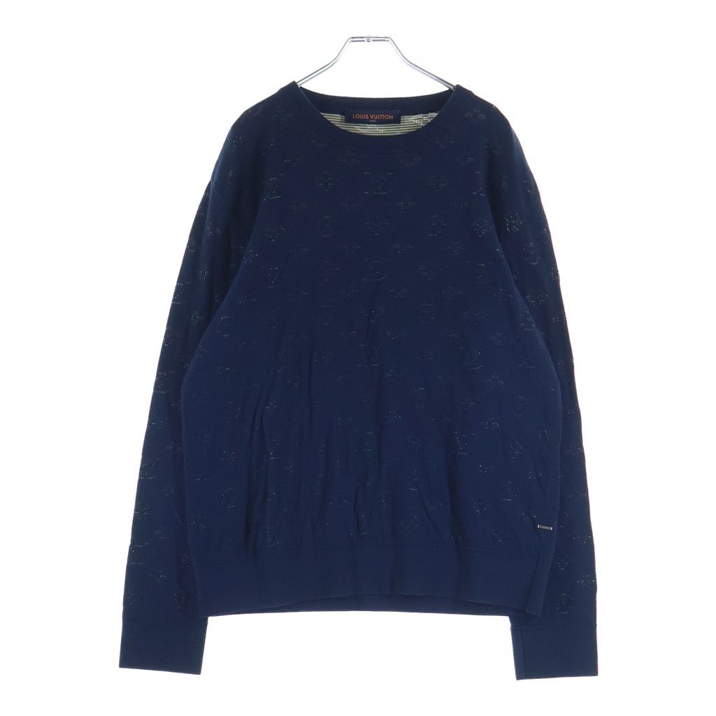 LOUIS VUITTON (ルイヴィトン) 20AW ドロップニードルモノグラム ニット クルーネックニット RM202Q TBV HIN44W ネイビー