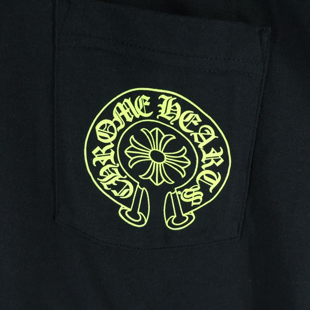 CHROME HEARTS (クロムハーツ) HORSESHOE S/S TEE BLACK/NEON YELLOW