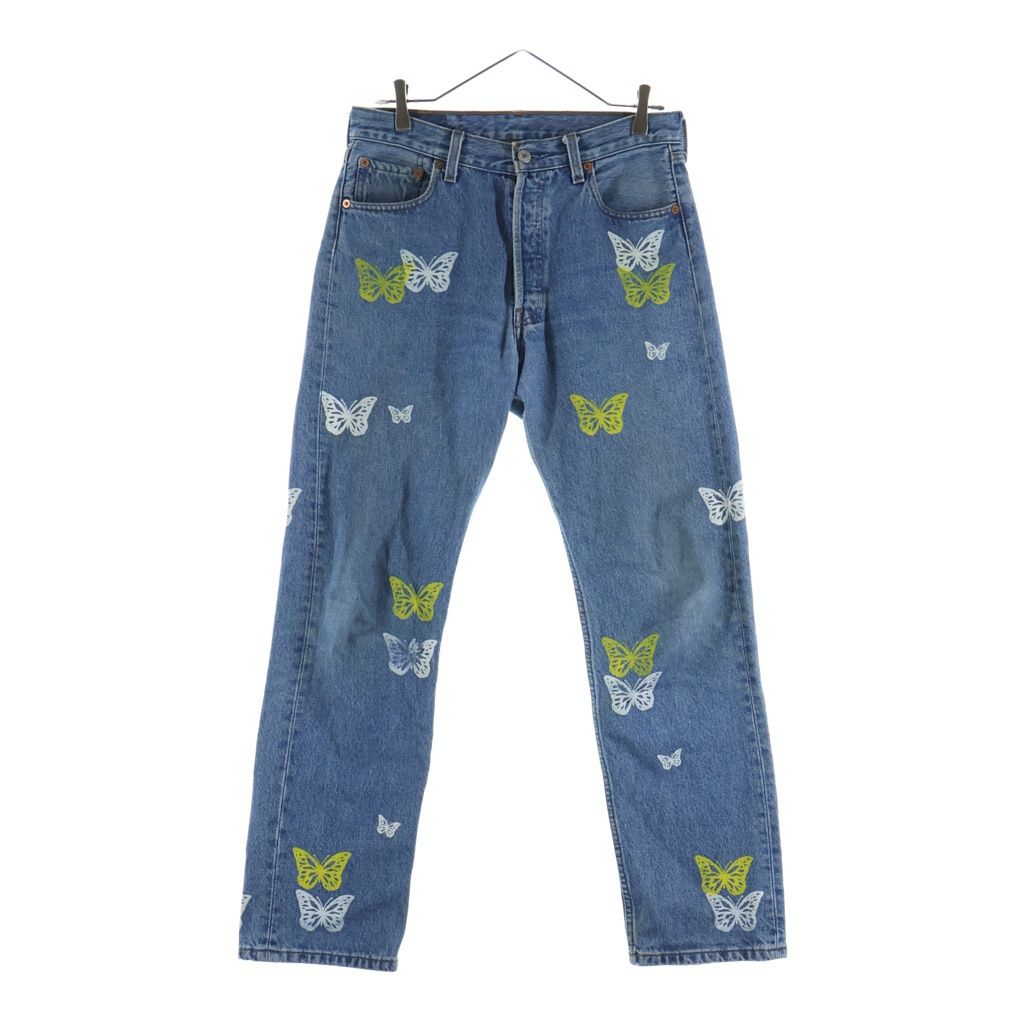 About Dreams (アバウトドリームズ) Butterfly Denim アバウトドリームス バタフライプリント リメイク デニムパンツ インディゴ